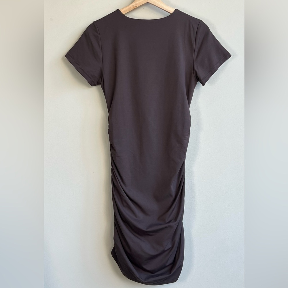 Babaton Contour Ruched Mini Brown Dress Size L - Picture 4 of 11